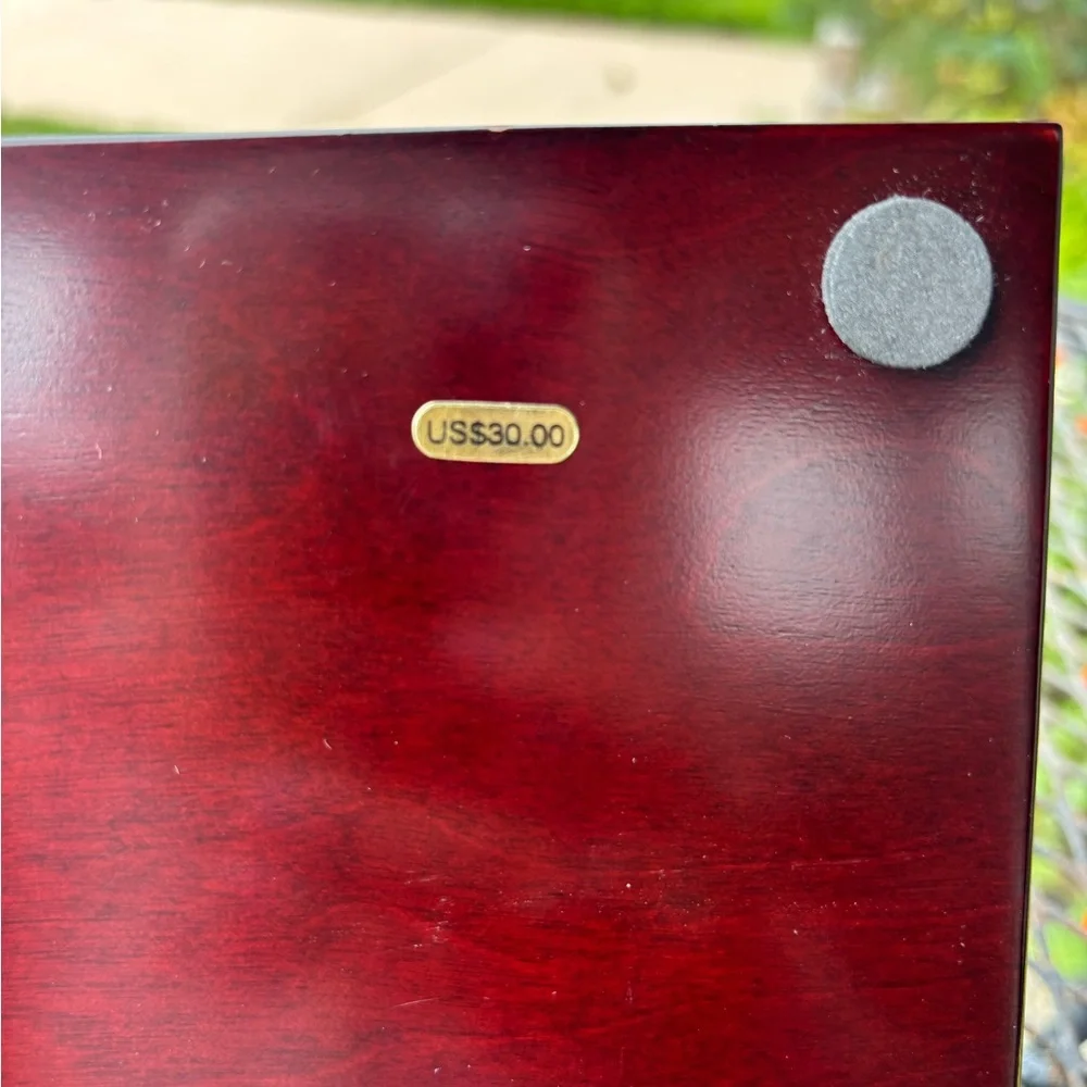 Elegant Dark Wooden CD/DVD Storage Box NWT holds 24 CDs/DVDs